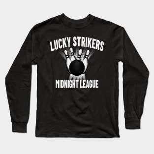 Lucky Strikers Midnight League Retro Bowling Long Sleeve T-Shirt